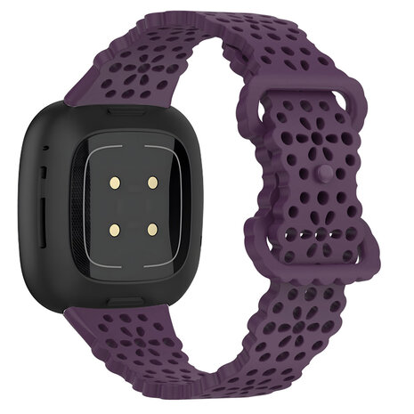 Strap-it Strap-it Bracelet silicone avec motif Fitbit Versa 3 (violet)