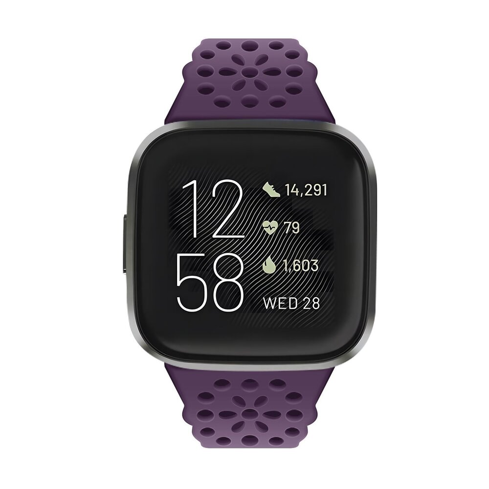 Strap-it Strap-it Bracelet silicone avec motif Fitbit Versa 3 (violet)