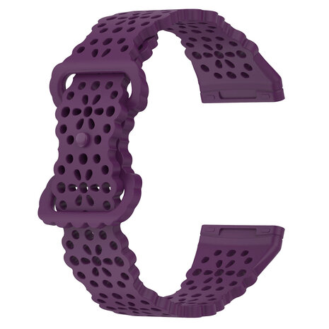 Strap-it Strap-it Bracelet silicone avec motif Fitbit Versa 3 (violet)