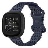 Strap-it Bracelet silicone avec motif Fitbit Versa 3 (bleu foncé)