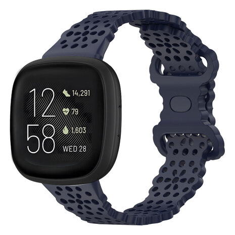 Strap-it Strap-it Bracelet silicone avec motif Fitbit Versa 3 (bleu foncé)