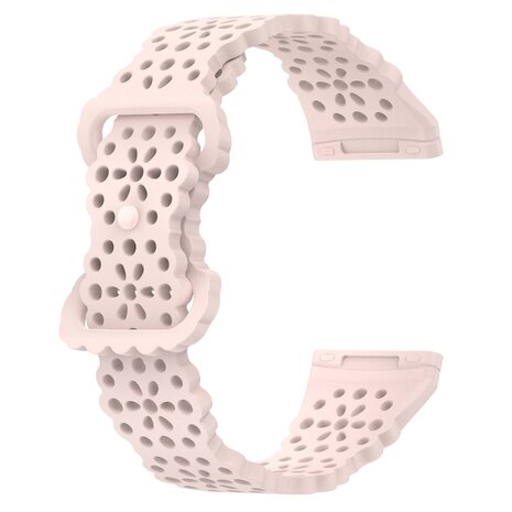 Strap-it Strap-it Bracelet silicone avec motif Fitbit Versa 3 (rose clair)