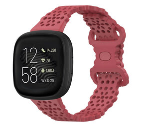 Strap-it Bracelet silicone avec motif Fitbit Versa 3 (rouge)