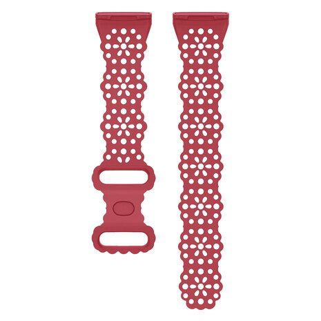 Strap-it Strap-it Bracelet silicone avec motif Fitbit Versa 3 (rouge)