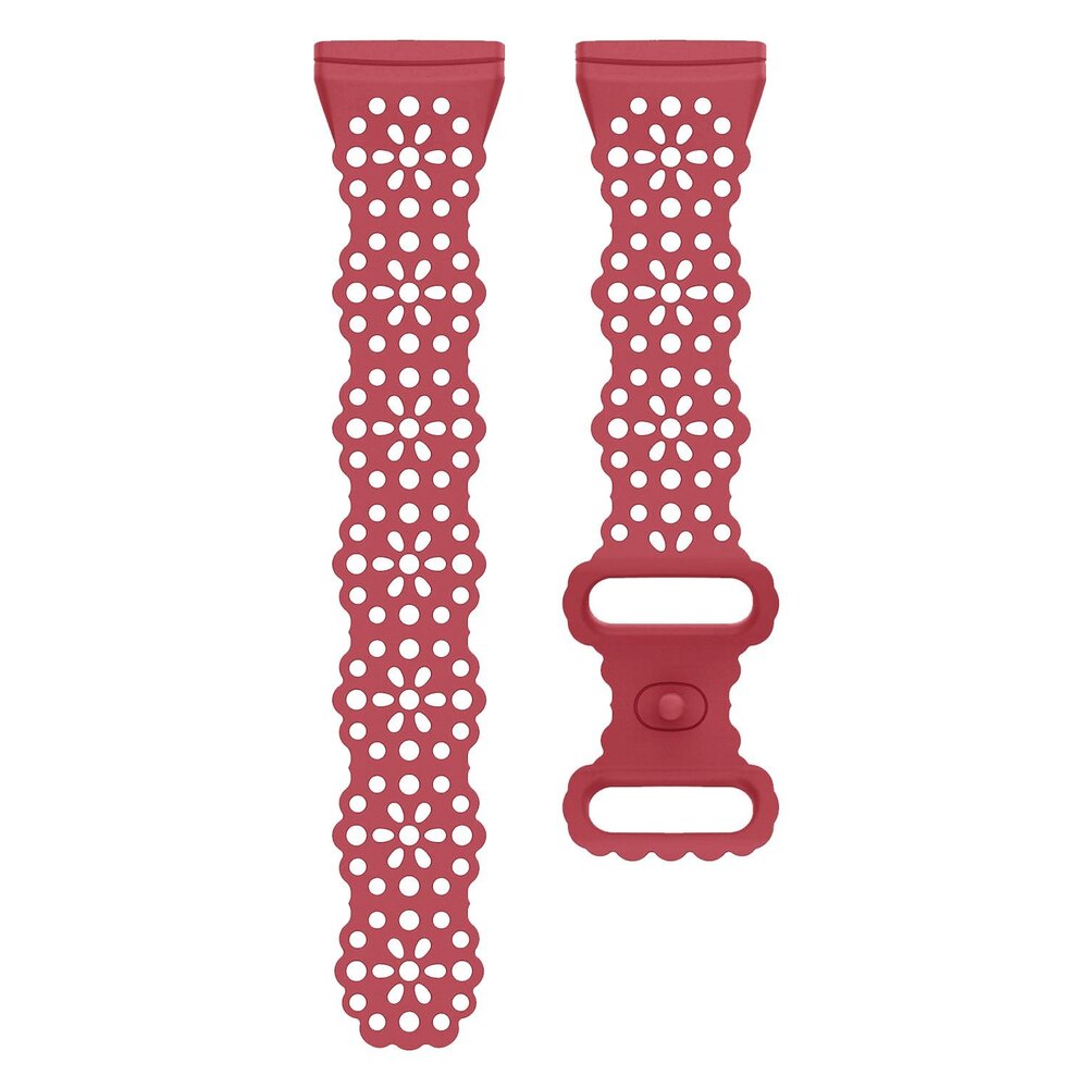 Strap-it Strap-it Bracelet silicone avec motif Fitbit Versa 3 (rouge)