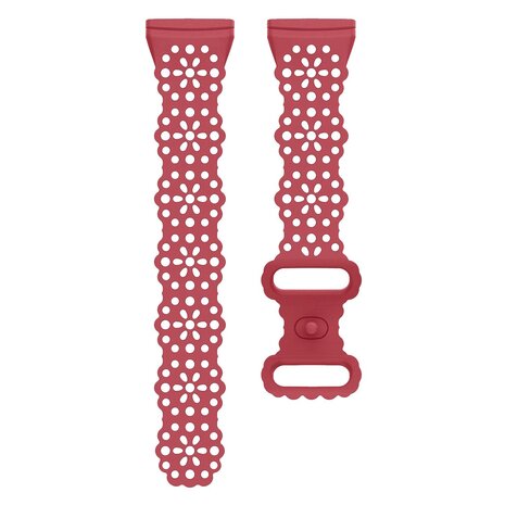 Strap-it Strap-it Bracelet silicone avec motif Fitbit Versa 3 (rouge)