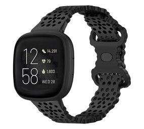 Strap-it Bracelet silicone avec motif Fitbit Versa 3 (noir)