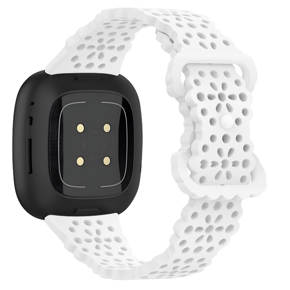 Strap-it Strap-it Bracelet silicone avec motif Fitbit Versa 3 (blanc)
