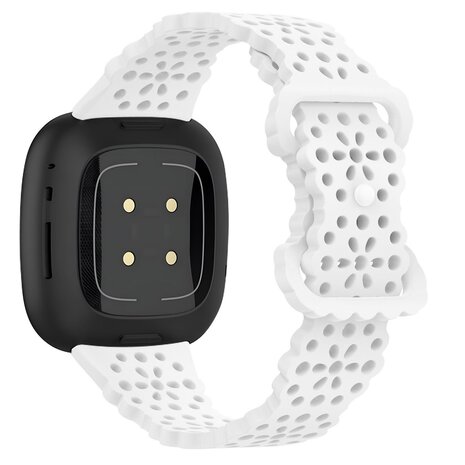 Strap-it Strap-it Bracelet silicone avec motif Fitbit Versa 3 (blanc)
