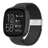Strap-it Bracelet tressé réglable Fitbit Versa 3 (noir)