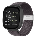 Strap-it Bracelet tressé réglable Fitbit Versa 3 (gris foncé)