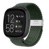 Strap-it Bracelet tressé réglable Fitbit Versa 3 (vert olive)