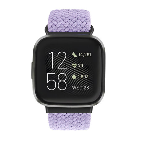 Strap-it Strap-it Bracelet tressé réglable Fitbit Versa 3 (lila)