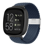 Strap-it Bracelet tressé réglable Fitbit Versa 3 (bleu foncé)