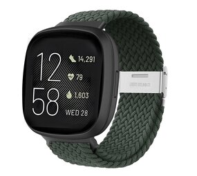 Strap-it Bracelet tressé réglable Fitbit Versa 3 (vert foncé)