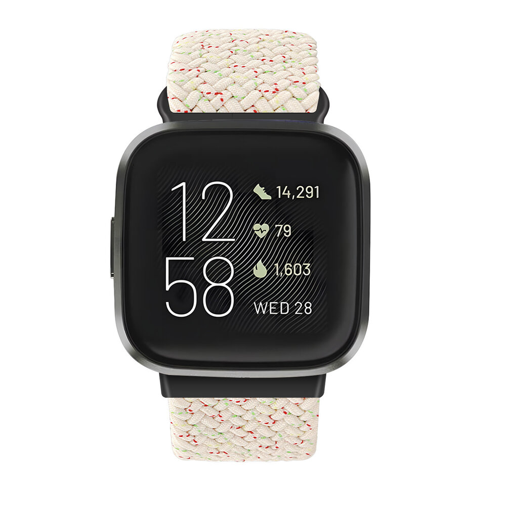 Strap-it Strap-it Bracelet tressé réglable Fitbit Versa 3 (beige melange)