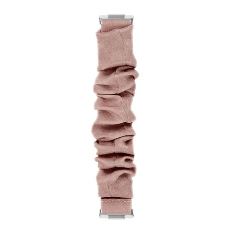 Strap-it Strap-it Bracelet chouchou Fitbit Versa 3 (beige foncé avec perles)