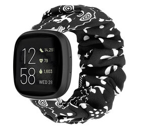 Strap-it Bracelet chouchou Fitbit Versa 3 (noir melange)