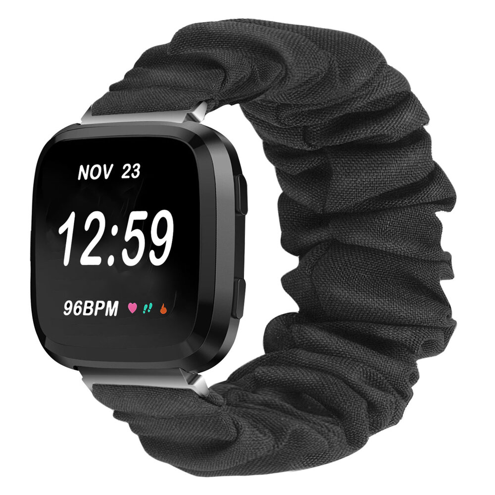 Strap-it Strap-it Bracelet chouchou Fitbit Versa (noir)