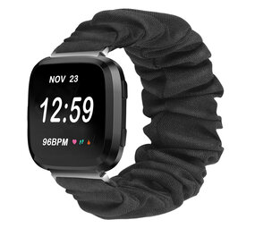 Strap-it Bracelet chouchou Fitbit Versa (noir)