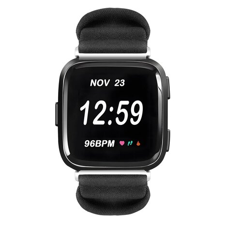 Strap-it Strap-it Bracelet chouchou Fitbit Versa (noir)