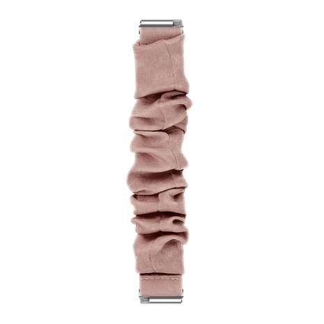 Strap-it Strap-it Bracelet chouchou Fitbit Versa (beige foncé avec perles)