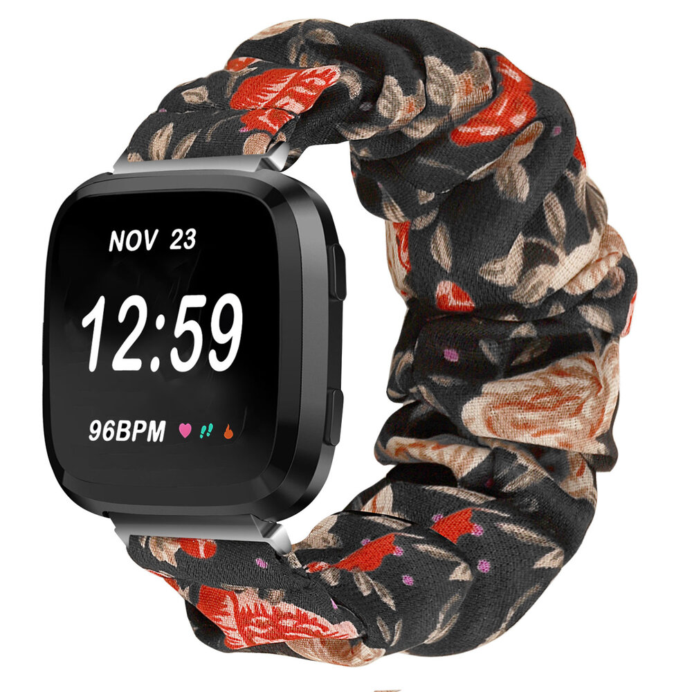 Strap-it Strap-it Bracelet chouchou Fitbit Versa (fleurs)