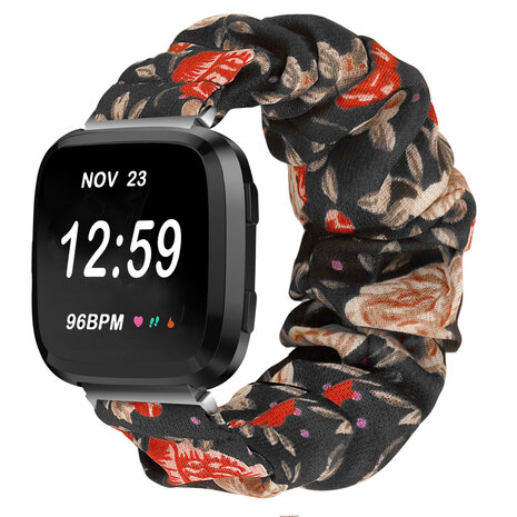 Strap-it Strap-it Bracelet chouchou Fitbit Versa (fleurs)