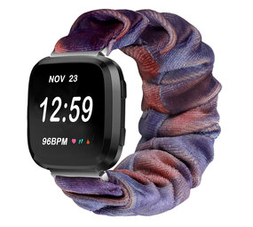 Strap-it Bracelet chouchou Fitbit Versa (bleu rose melange)