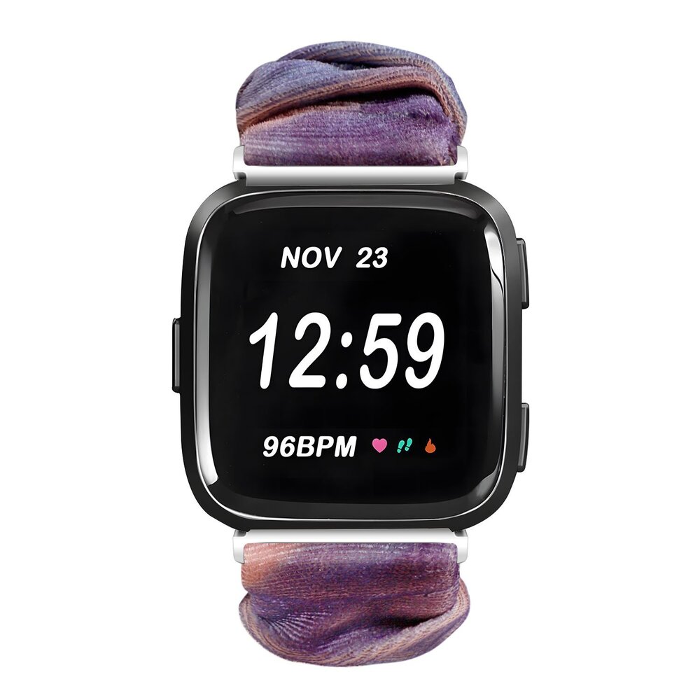 Strap-it Strap-it Bracelet chouchou Fitbit Versa (bleu rose melange)