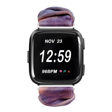 Strap-it Strap-it Bracelet chouchou Fitbit Versa (bleu rose melange)