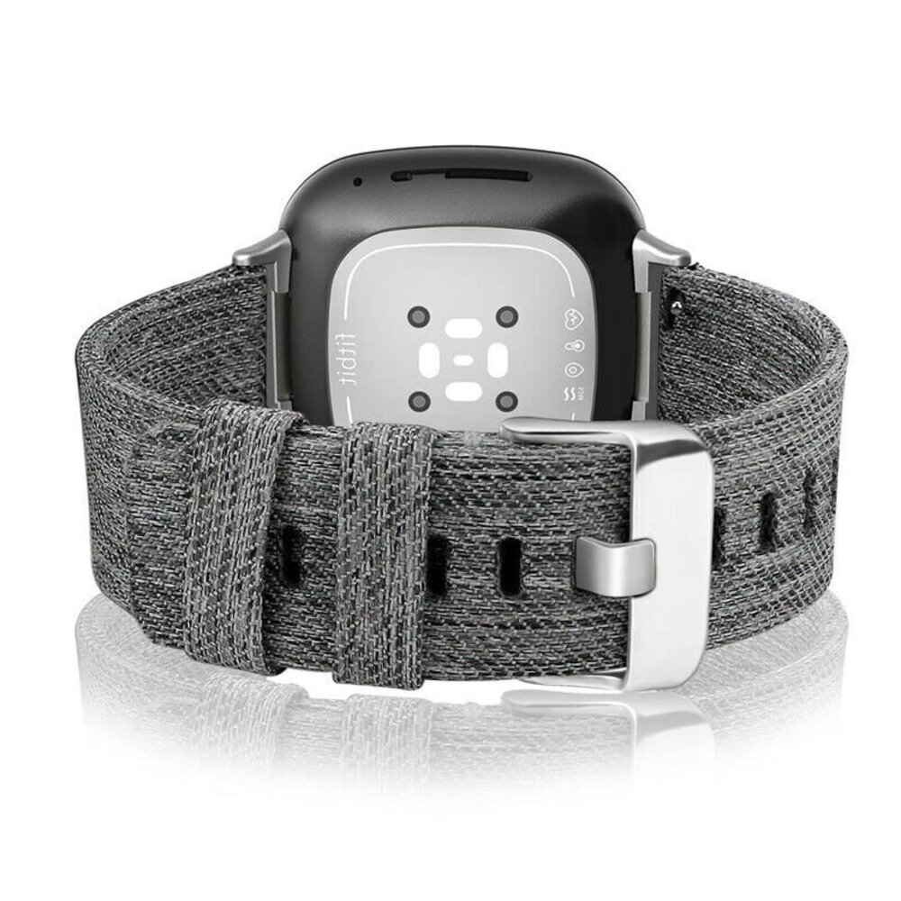Strap-it Strap-it Bracelet en toile Fitbit Versa 3 (gris mélange) Strap-it Strap-it Bracelet en toile Fitbit Versa 3 (gris mélange)