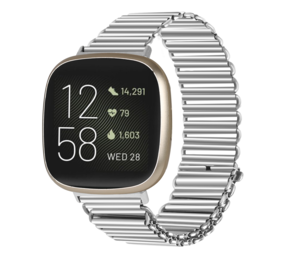 Strap-it Bracelet acier loop Fitbit Versa 3 (argent)