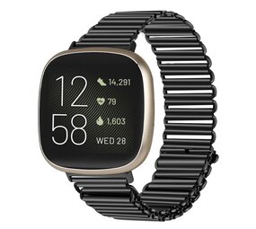 Strap-it Bracelet acier loop Fitbit Versa 3 (noir)