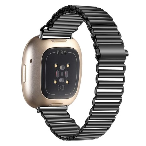 Strap-it Strap-it Bracelet acier loop Fitbit Versa 3 (noir)