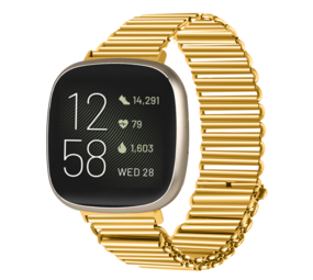 Strap-it Bracelet acier loop Fitbit Versa 3 (or)