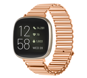 Strap-it Bracelet acier loop Fitbit Versa 3 (or rose)