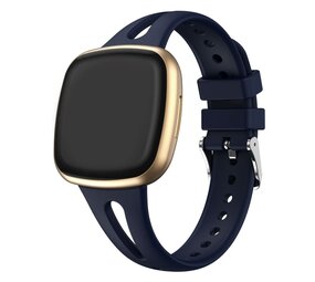 Strap-it Bracelet silicone de luxe Fitbit Versa 3 (bleu foncé)