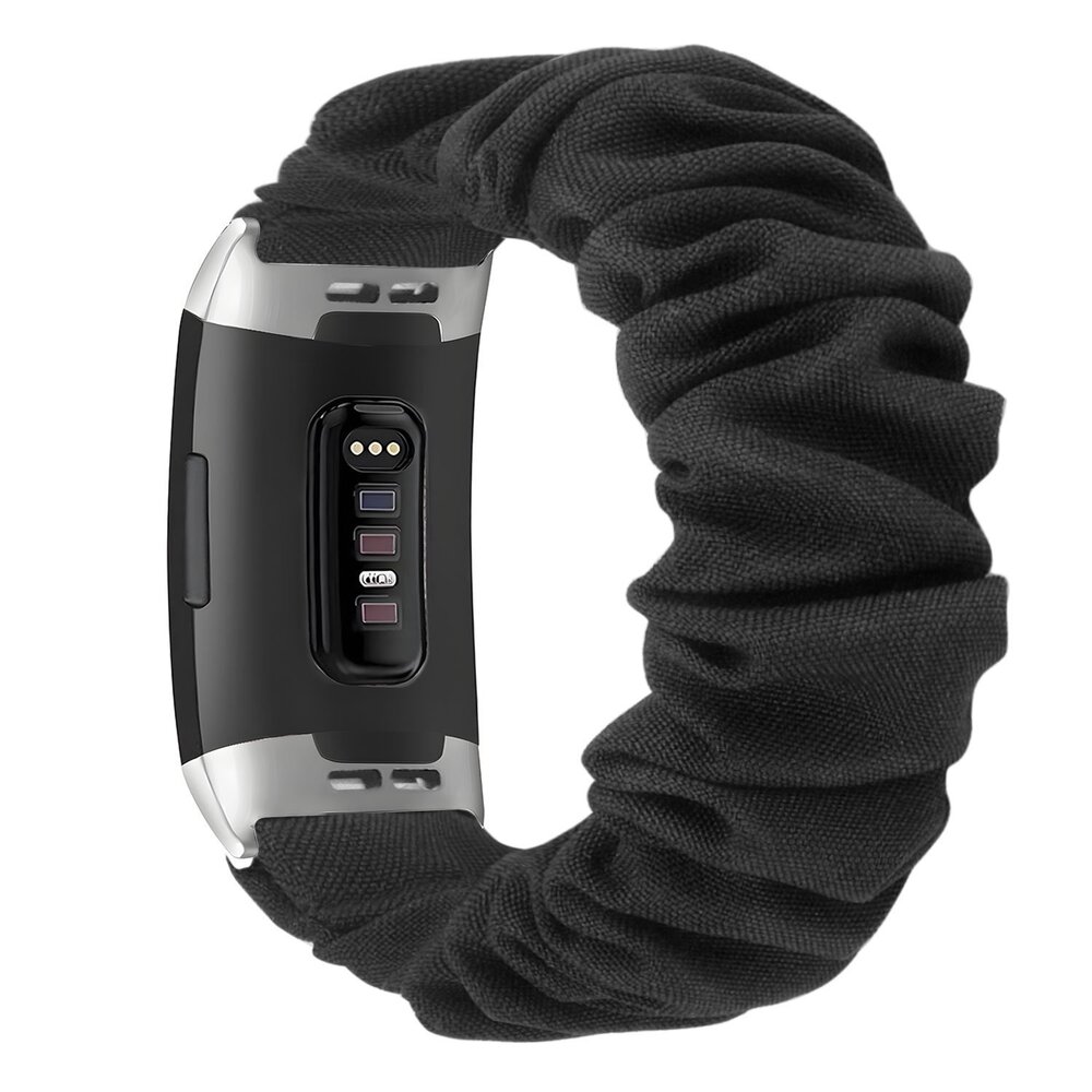 Strap-it Strap-it Bracelet chouchou Fitbit Charge 4 (noir)