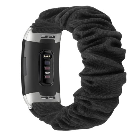 Strap-it Strap-it Bracelet chouchou Fitbit Charge 4 (noir)