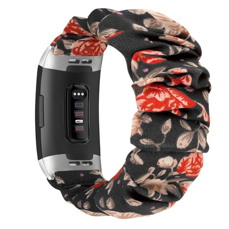 Strap-it Strap-it Bracelet chouchou Fitbit Charge 4 (fleurs)