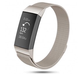 Strap-it Bracelet Milanais Fitbit Charge 4 (lumière stellaire)