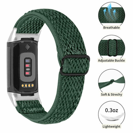 Strap-it Strap-it Bracelet élastique Fitbit Charge 3 (vert)