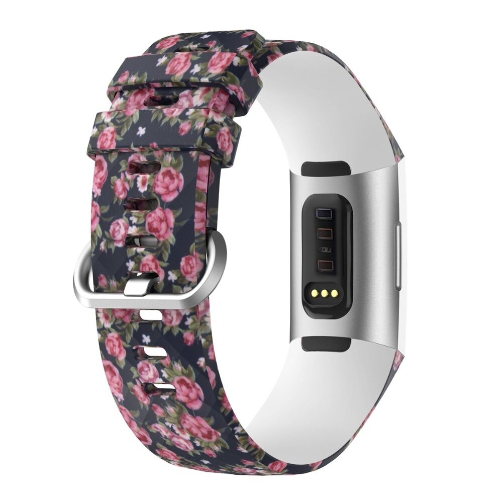 Strap-it Strap-it Bracelet silicone Blue Rose Fitbit Charge 3 / 4