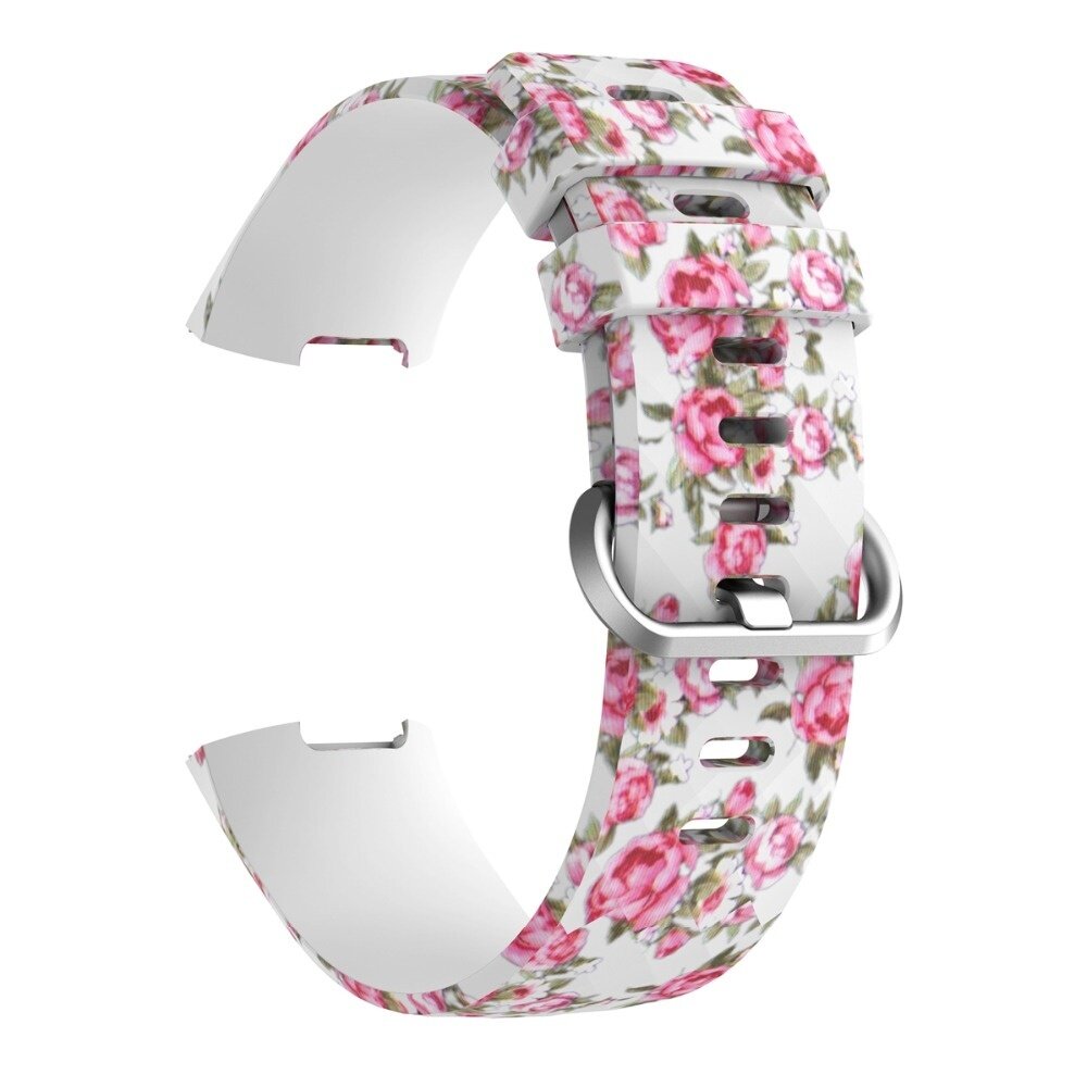 Strap-it Strap-it Bracelet silicone White Rose Fitbit Charge 3 / 4