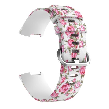 Strap-it Strap-it Bracelet silicone White Rose Fitbit Charge 3 / 4