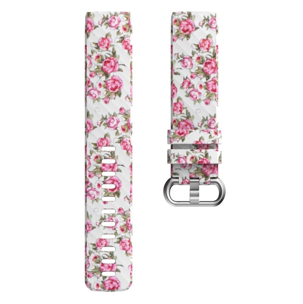 Strap-it Strap-it Bracelet silicone White Rose Fitbit Charge 3 / 4