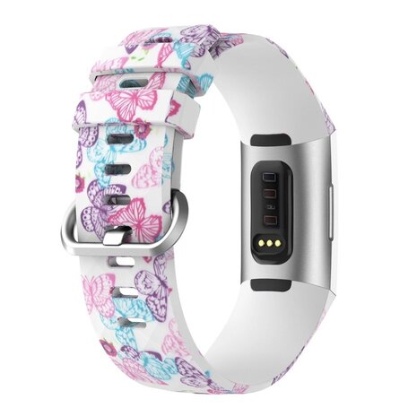 Strap-it Strap-it Bracelet silicone Give me Butterflies Fitbit Charge 3 / 4
