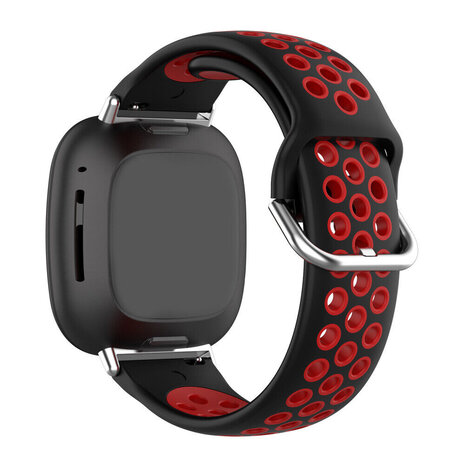 Strap-it Strap-it Bracelet sport Fitbit Sense 2 (noir/rouge)