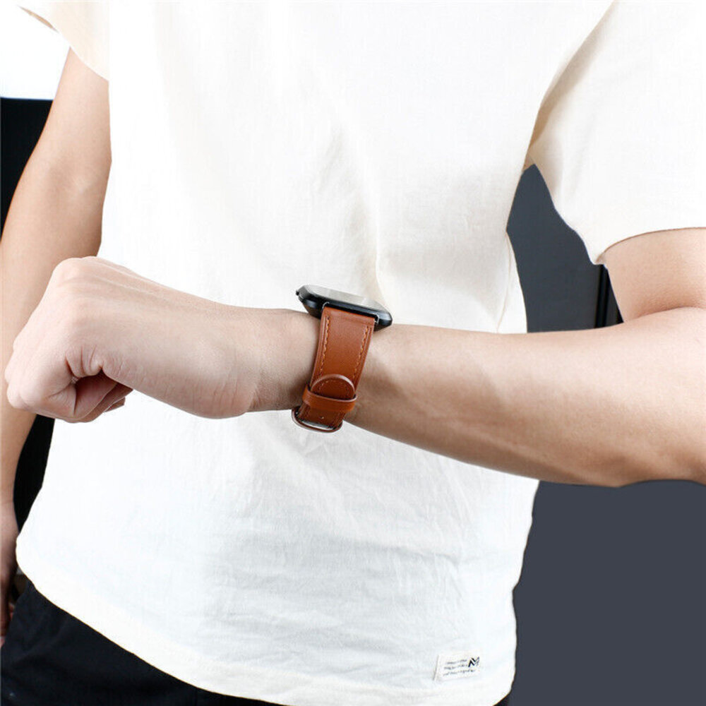 Strap-it Strap-it Bracelet cuir Fitbit Sense (brun)